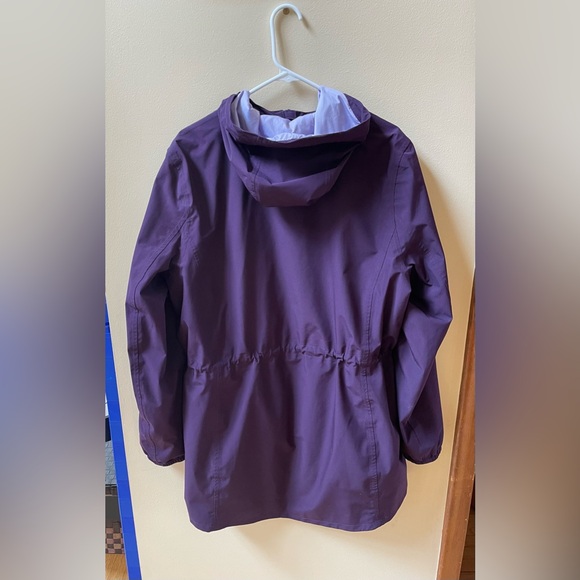 Lands End Women's Tall Squall Packable Waterproof Raincoat in Blackberry Purple - Picture 2 of 9